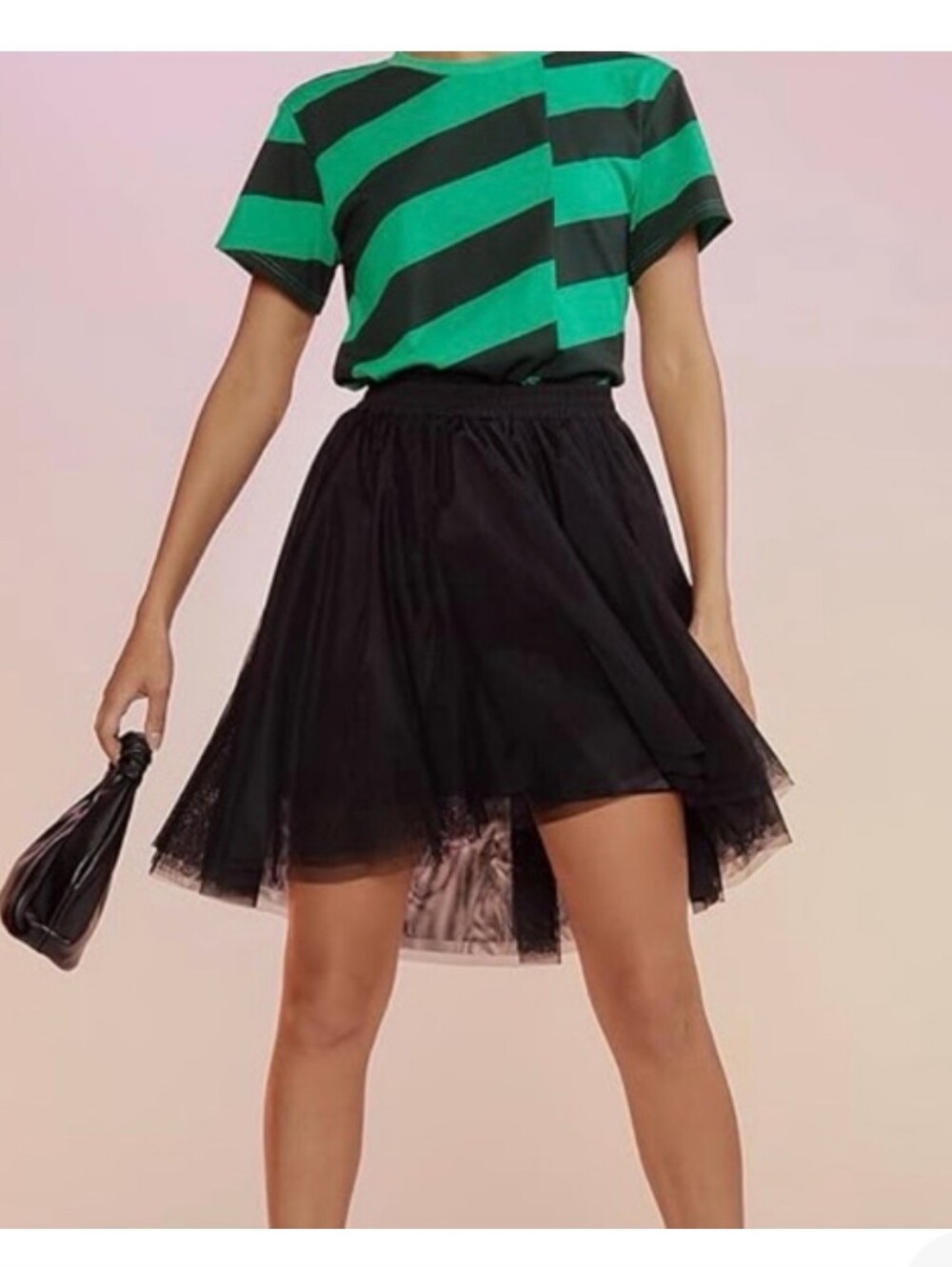 NWT! Cynthia Rowley x The Drop, High-Low Tulle Skirt, Black, Size Small